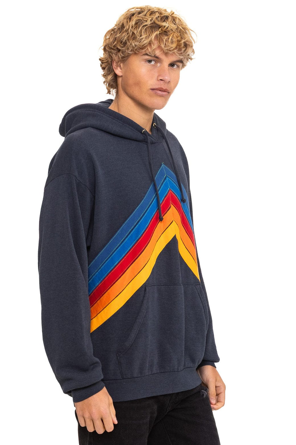 Classic MOUNTAIN STITCH CHEVRON PULLOVER HOODIE RELAXED - CHARCOAL