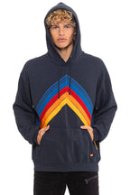 Classic MOUNTAIN STITCH CHEVRON PULLOVER HOODIE RELAXED - CHARCOAL