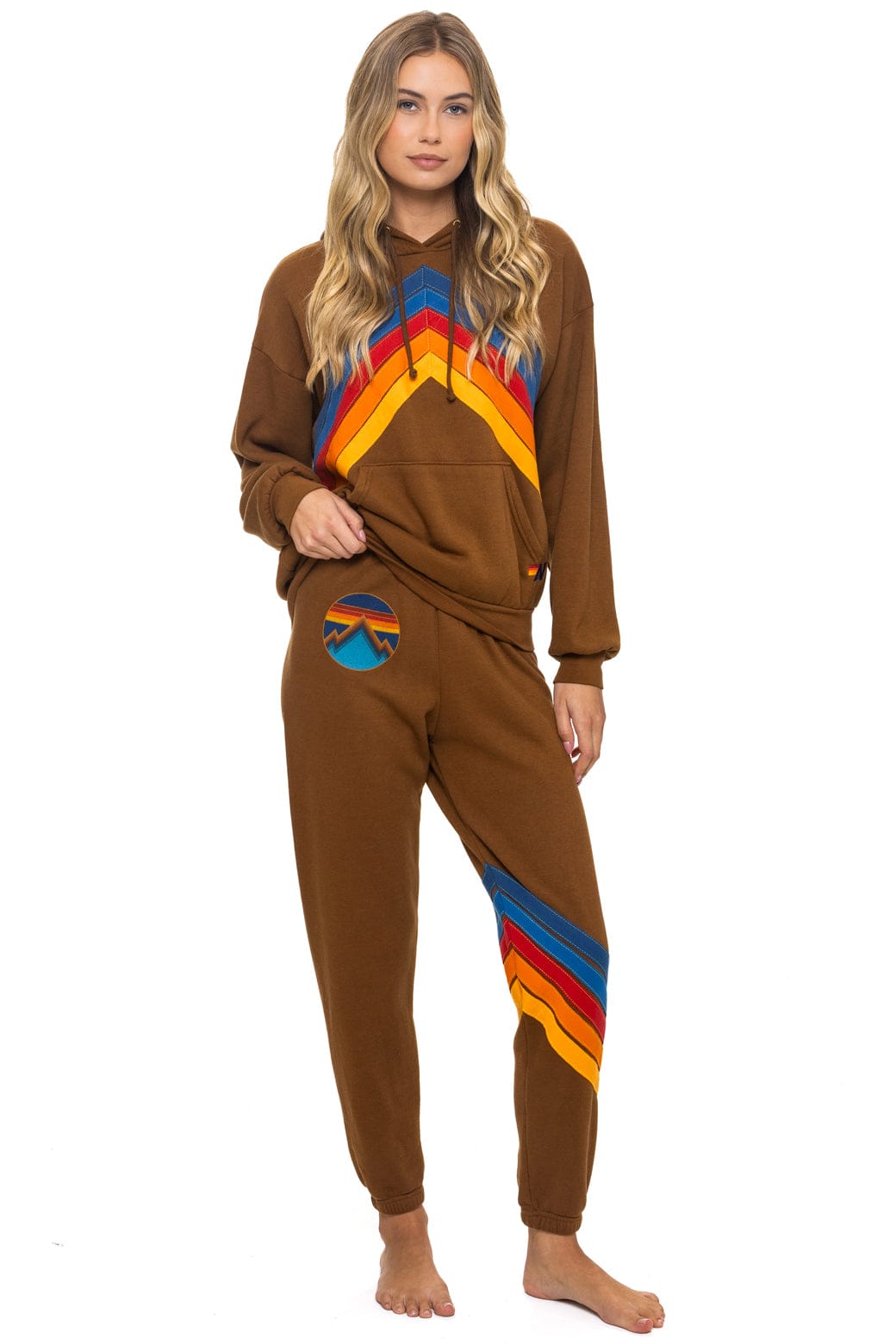 Classic MOUNTAIN STITCH CHEVRON PULLOVER HOODIE RELAXED - CINNAMON