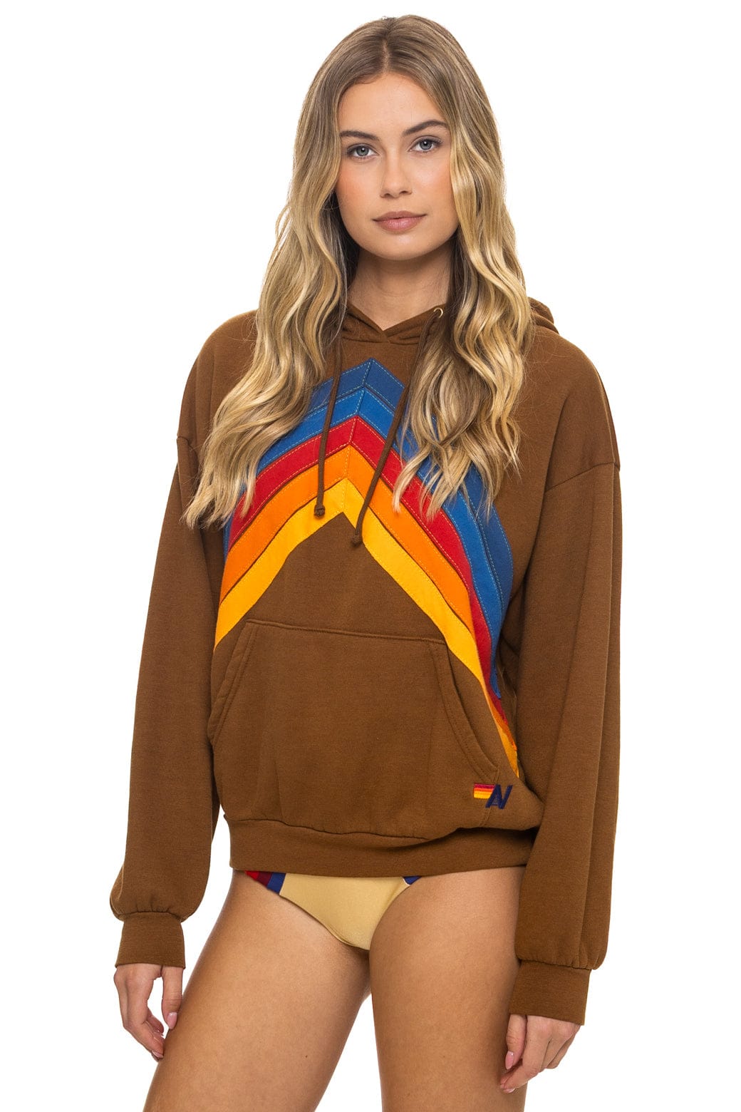 Classic MOUNTAIN STITCH CHEVRON PULLOVER HOODIE RELAXED - CINNAMON
