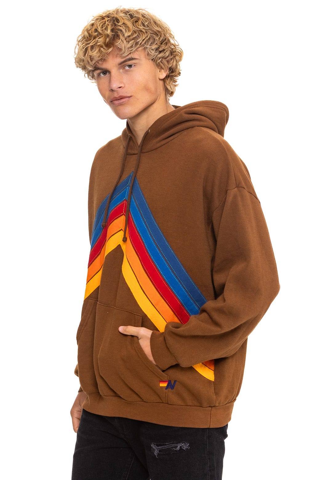 Classic MOUNTAIN STITCH CHEVRON PULLOVER HOODIE RELAXED - CINNAMON