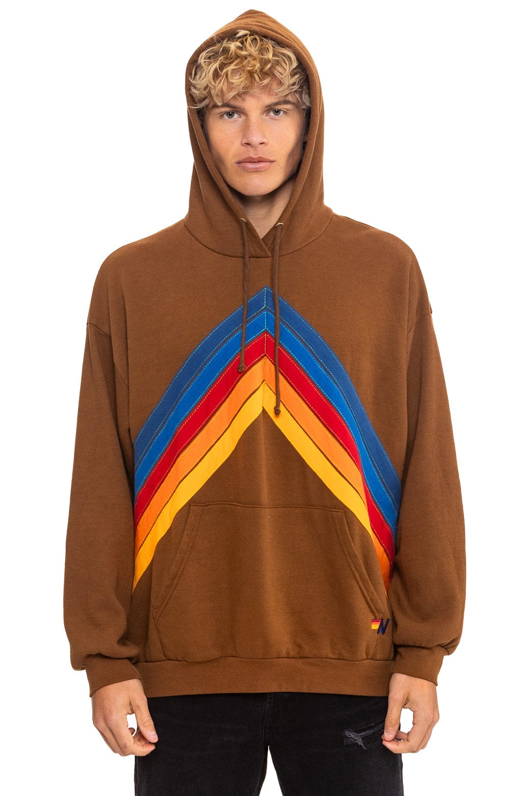 Classic MOUNTAIN STITCH CHEVRON PULLOVER HOODIE RELAXED - CINNAMON
