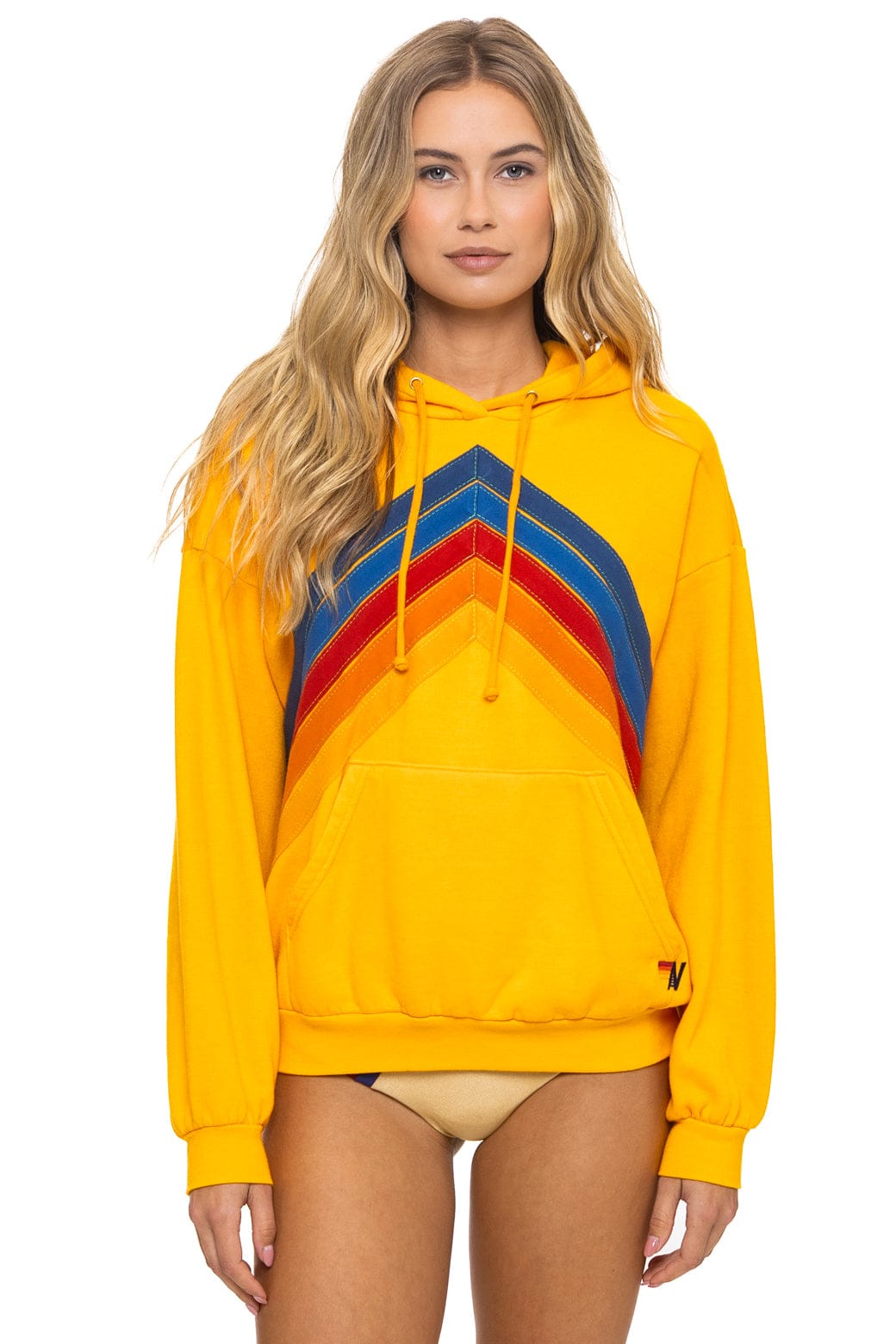 Classic MOUNTAIN STITCH CHEVRON PULLOVER HOODIE RELAXED - GOLD