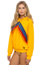Classic MOUNTAIN STITCH CHEVRON PULLOVER HOODIE RELAXED - GOLD