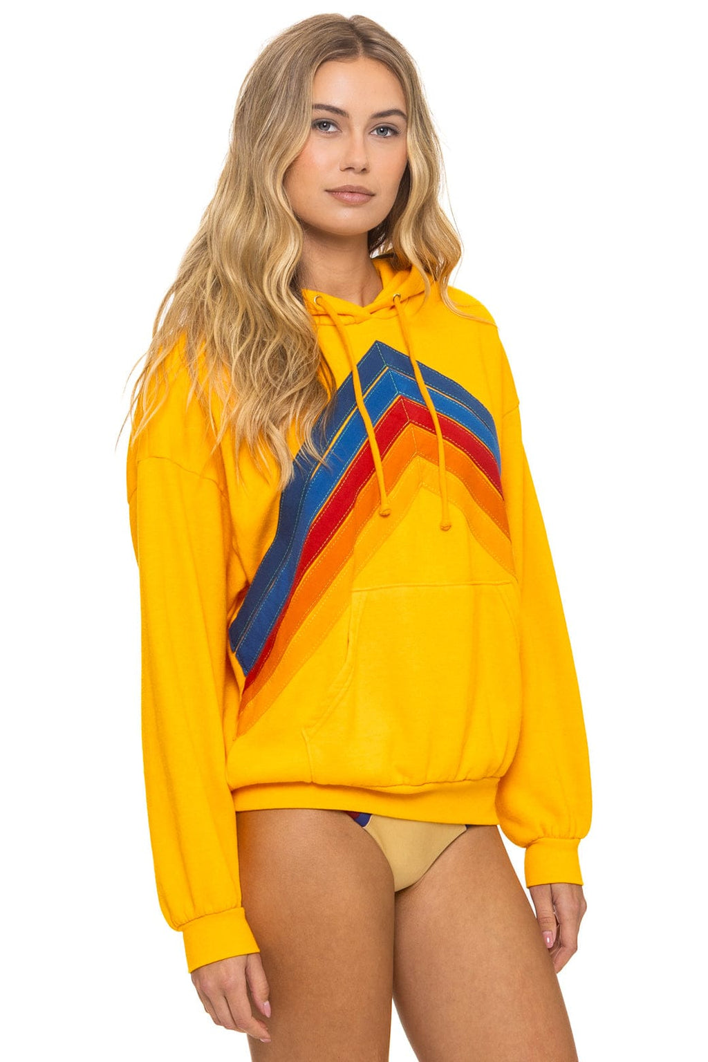 Classic MOUNTAIN STITCH CHEVRON PULLOVER HOODIE RELAXED - GOLD