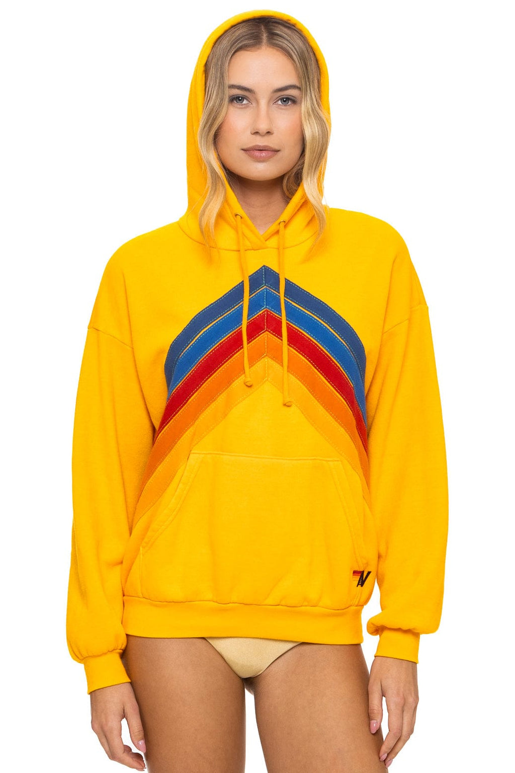 Classic MOUNTAIN STITCH CHEVRON PULLOVER HOODIE RELAXED - GOLD