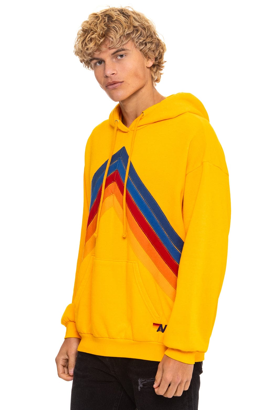 Classic MOUNTAIN STITCH CHEVRON PULLOVER HOODIE RELAXED - GOLD