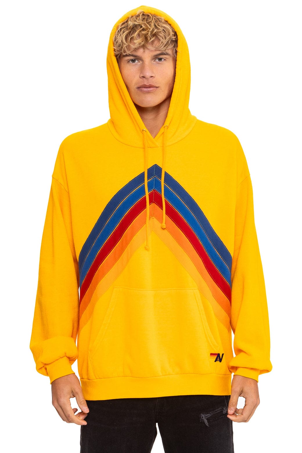 Classic MOUNTAIN STITCH CHEVRON PULLOVER HOODIE RELAXED - GOLD