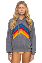 Classic MOUNTAIN STITCH CHEVRON PULLOVER HOODIE RELAXED - HEATHER GREY