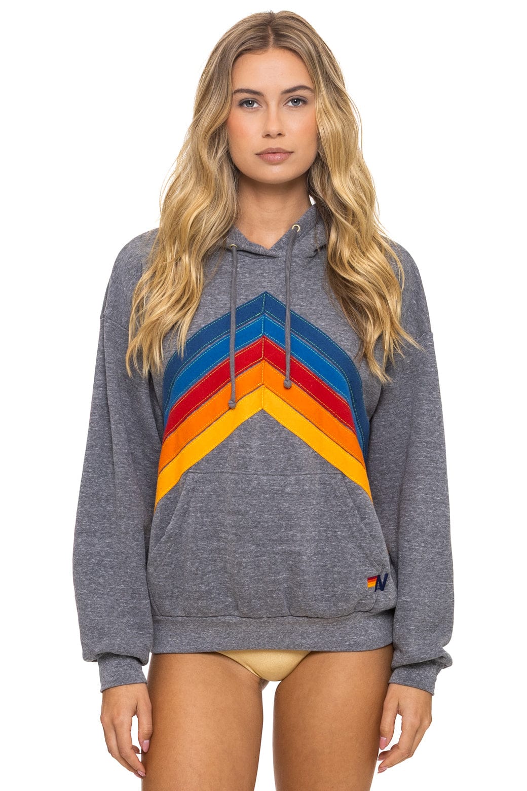 Classic MOUNTAIN STITCH CHEVRON PULLOVER HOODIE RELAXED - HEATHER GREY