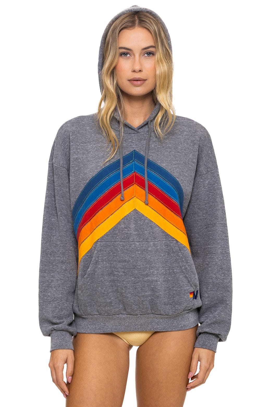 Classic MOUNTAIN STITCH CHEVRON PULLOVER HOODIE RELAXED - HEATHER GREY