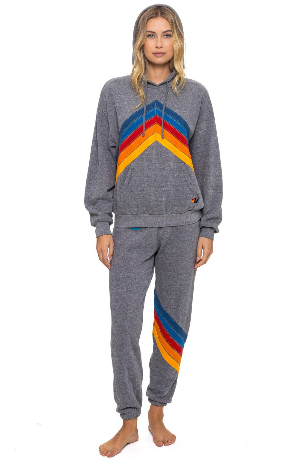 Classic MOUNTAIN STITCH CHEVRON PULLOVER HOODIE RELAXED - HEATHER GREY
