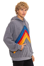 Classic MOUNTAIN STITCH CHEVRON PULLOVER HOODIE RELAXED - HEATHER GREY