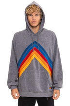 Classic MOUNTAIN STITCH CHEVRON PULLOVER HOODIE RELAXED - HEATHER GREY