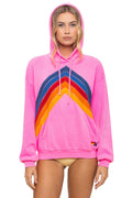 Classic MOUNTAIN STITCH CHEVRON PULLOVER HOODIE RELAXED - NEON PINK