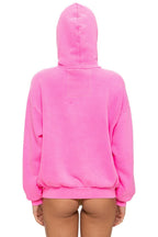 Classic MOUNTAIN STITCH CHEVRON PULLOVER HOODIE RELAXED - NEON PINK