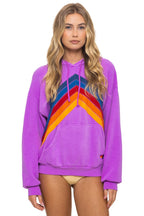 Classic MOUNTAIN STITCH CHEVRON PULLOVER HOODIE RELAXED - NEON PURPLE