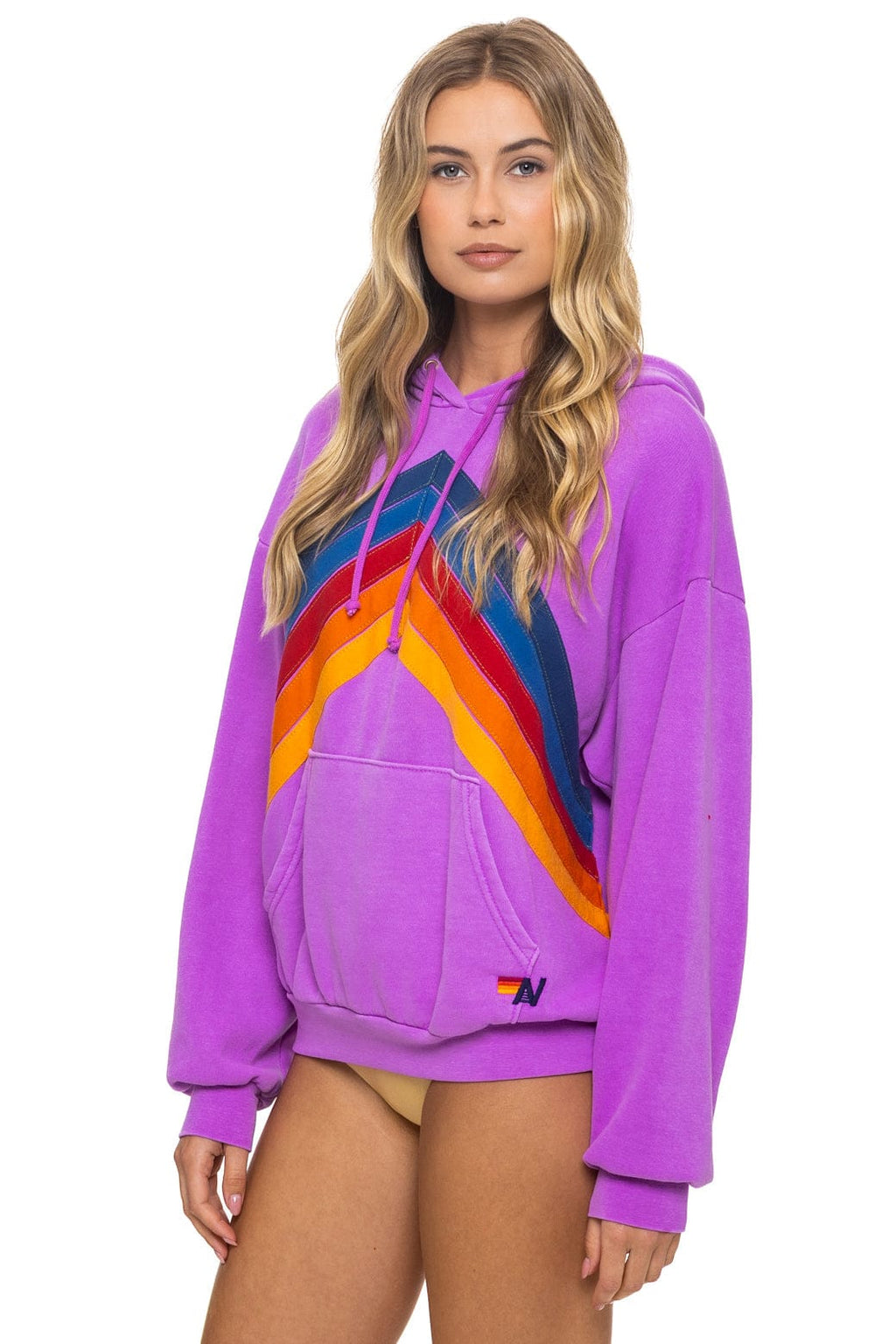 Classic MOUNTAIN STITCH CHEVRON PULLOVER HOODIE RELAXED - NEON PURPLE