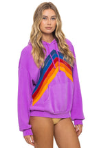 Classic MOUNTAIN STITCH CHEVRON PULLOVER HOODIE RELAXED - NEON PURPLE