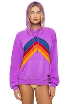 Classic MOUNTAIN STITCH CHEVRON PULLOVER HOODIE RELAXED - NEON PURPLE