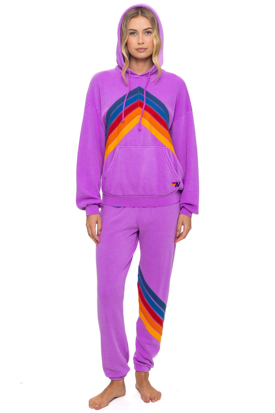 Classic MOUNTAIN STITCH CHEVRON PULLOVER HOODIE RELAXED - NEON PURPLE