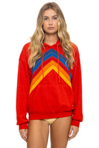 Classic MOUNTAIN STITCH CHEVRON PULLOVER HOODIE RELAXED - RED