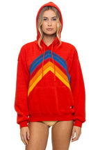 Classic MOUNTAIN STITCH CHEVRON PULLOVER HOODIE RELAXED - RED