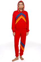 Classic MOUNTAIN STITCH CHEVRON PULLOVER HOODIE RELAXED - RED