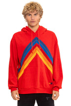 Classic MOUNTAIN STITCH CHEVRON PULLOVER HOODIE RELAXED - RED