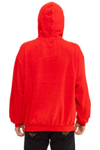 Classic MOUNTAIN STITCH CHEVRON PULLOVER HOODIE RELAXED - RED