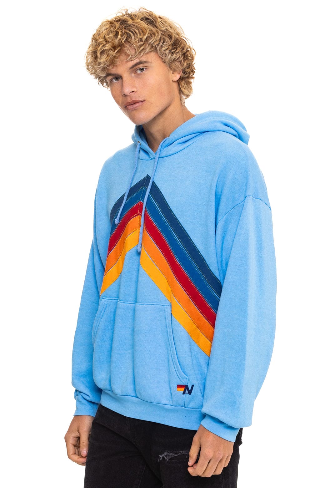 Classic MOUNTAIN STITCH CHEVRON PULLOVER HOODIE RELAXED - SKY