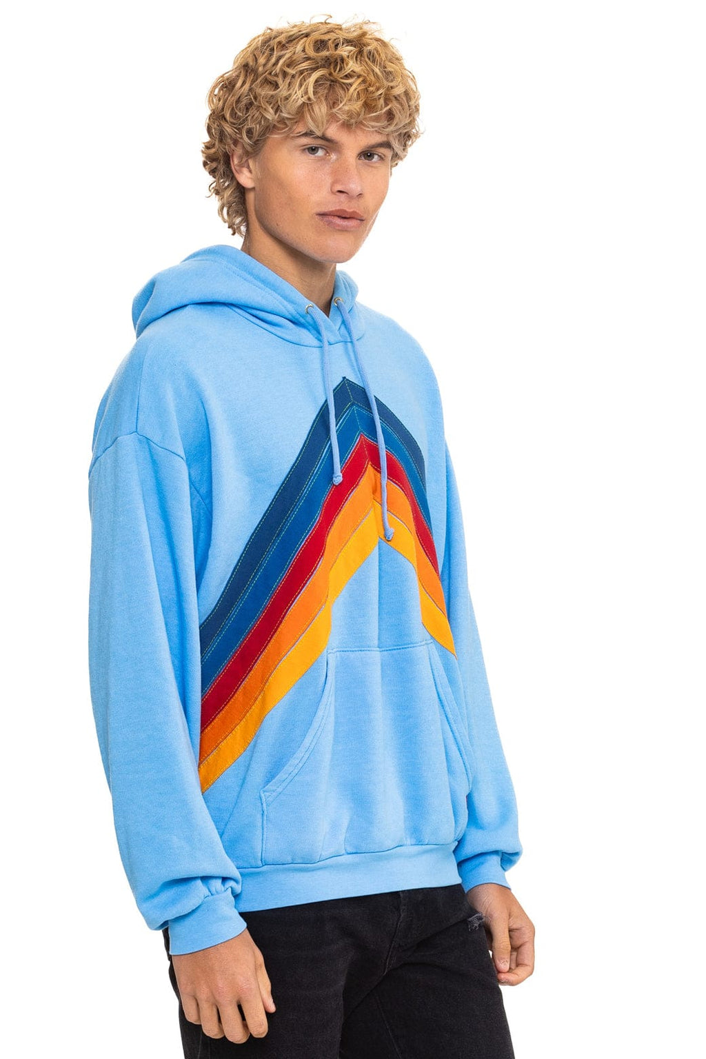 Classic MOUNTAIN STITCH CHEVRON PULLOVER HOODIE RELAXED - SKY