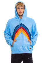 Classic MOUNTAIN STITCH CHEVRON PULLOVER HOODIE RELAXED - SKY