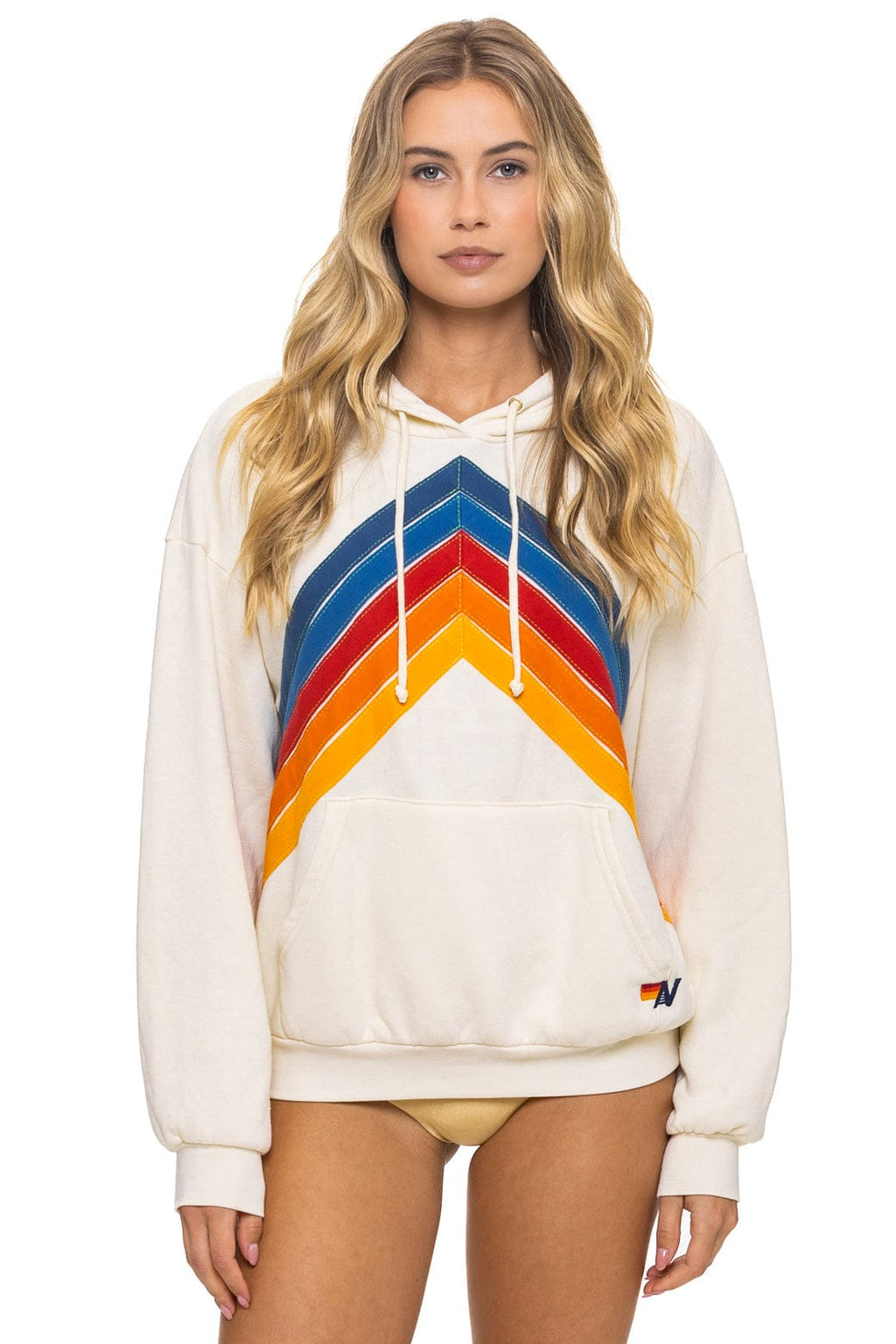Classic MOUNTAIN STITCH CHEVRON PULLOVER HOODIE RELAXED - VINTAGE WHITE