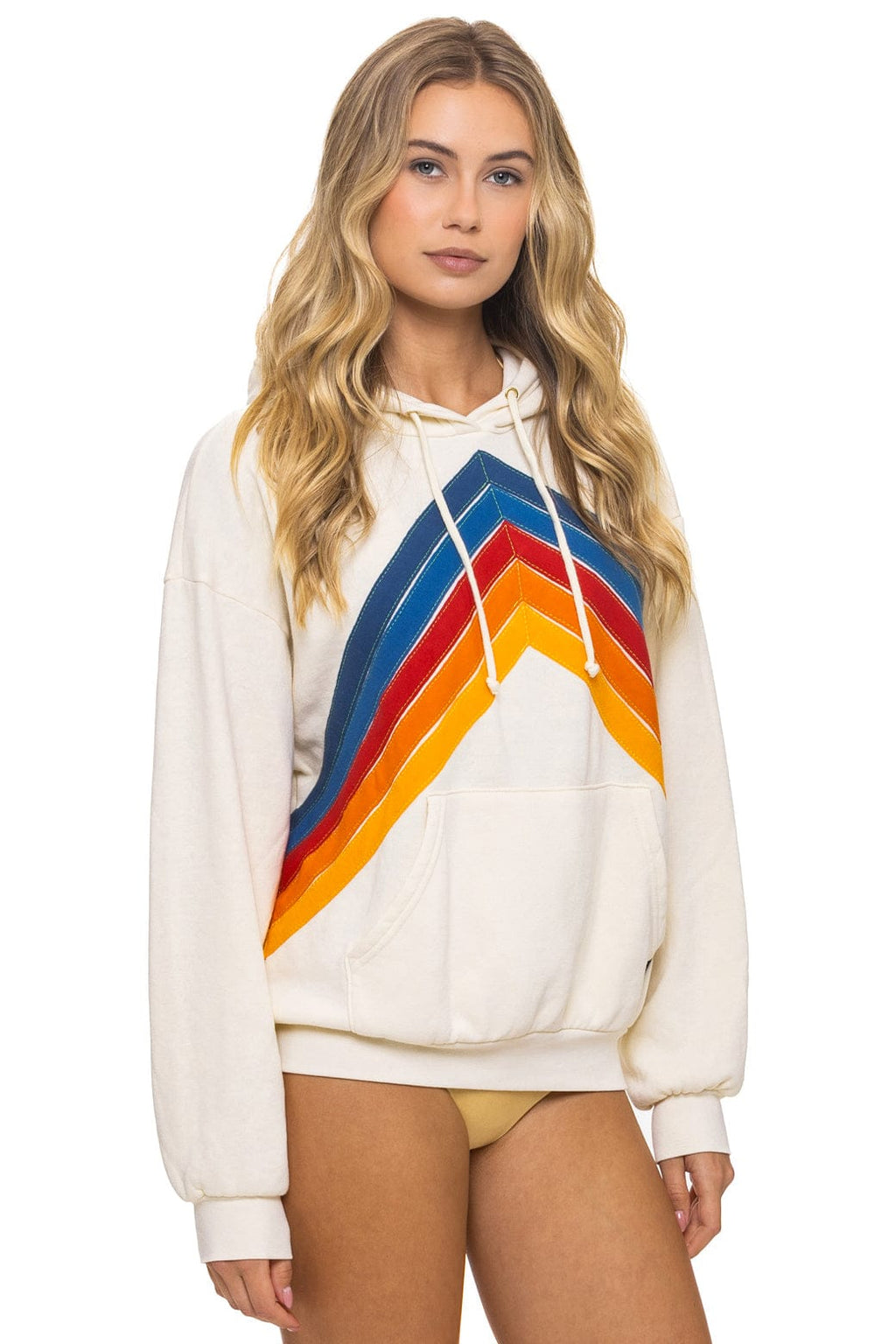 Classic MOUNTAIN STITCH CHEVRON PULLOVER HOODIE RELAXED - VINTAGE WHITE