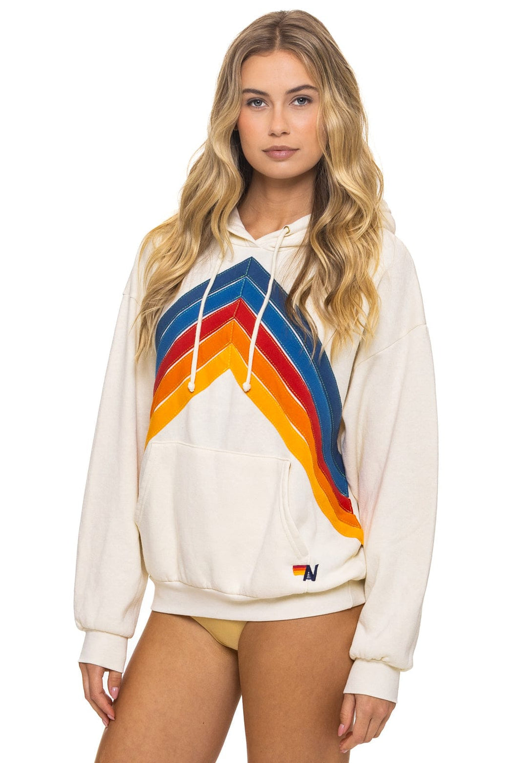 Classic MOUNTAIN STITCH CHEVRON PULLOVER HOODIE RELAXED - VINTAGE WHITE