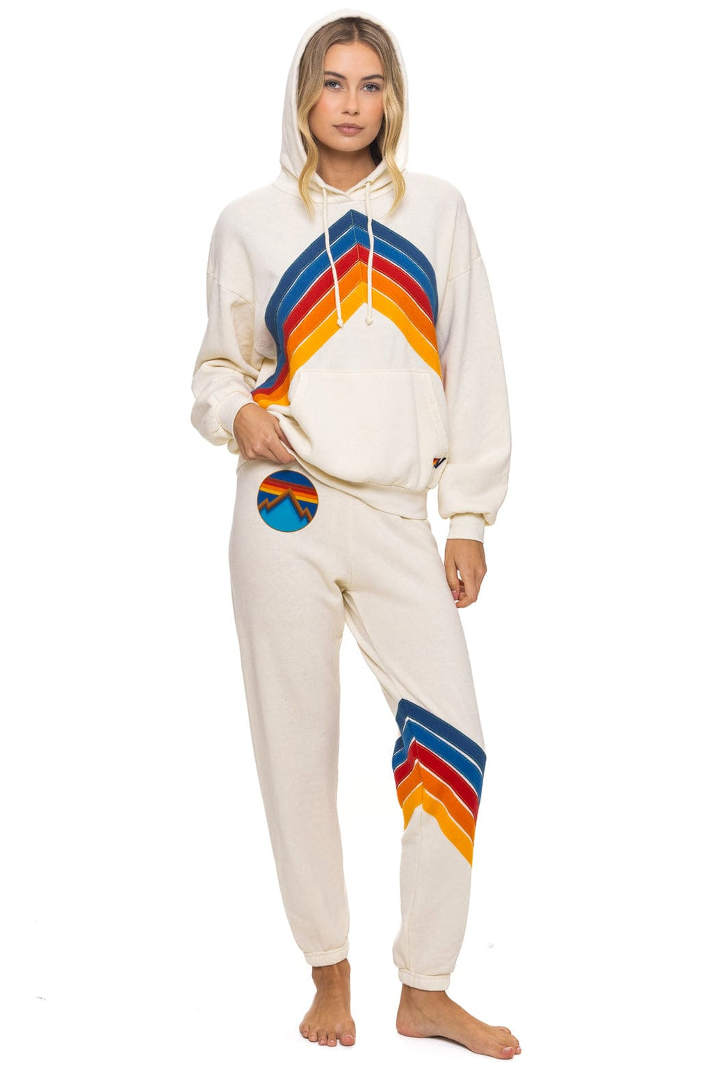 Classic MOUNTAIN STITCH CHEVRON PULLOVER HOODIE RELAXED - VINTAGE WHITE