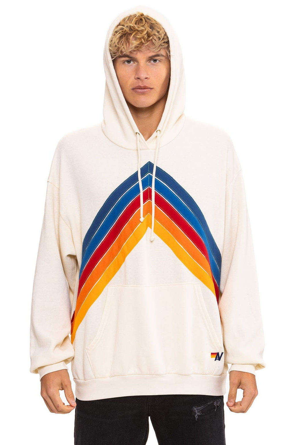 Classic MOUNTAIN STITCH CHEVRON PULLOVER HOODIE RELAXED - VINTAGE WHITE