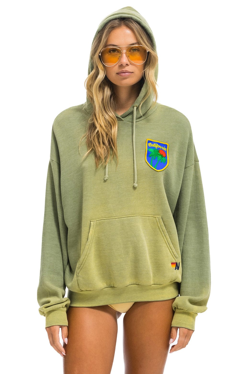 Classic CALIFORNIA PALM PATCH PULLOVER RELAXED HOODIE - FADED ARMY