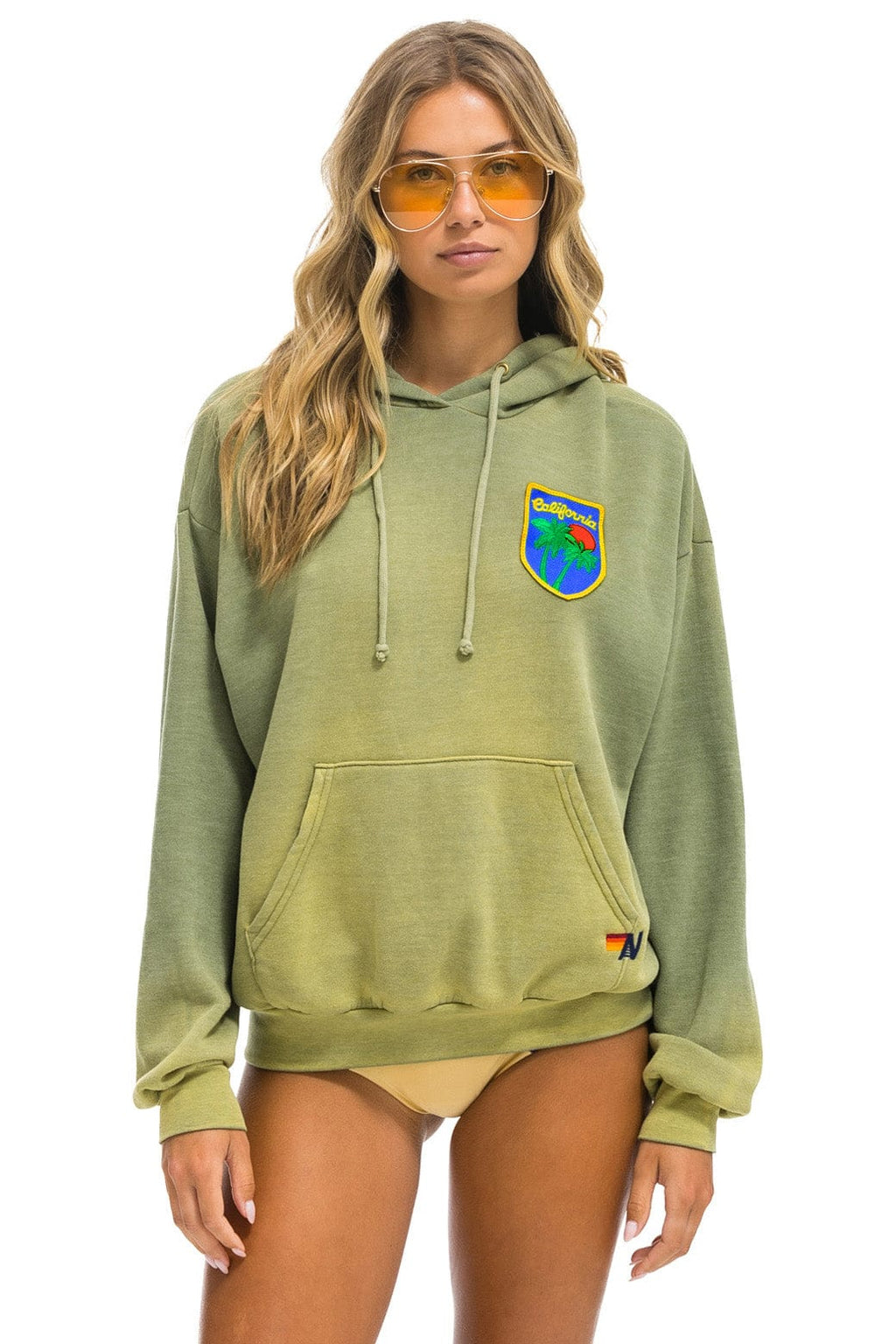 Classic CALIFORNIA PALM PATCH PULLOVER RELAXED HOODIE - FADED ARMY
