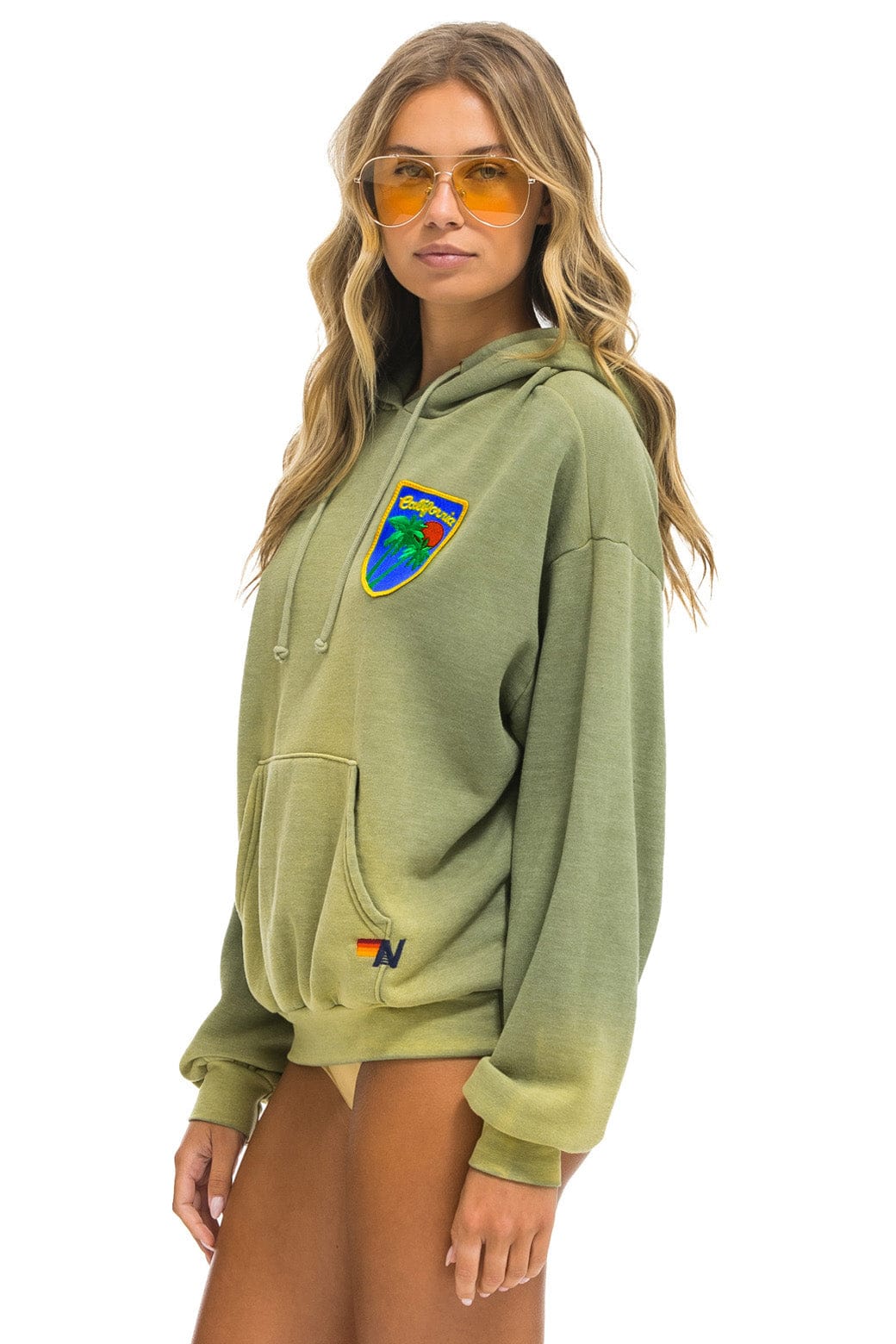 Classic CALIFORNIA PALM PATCH PULLOVER RELAXED HOODIE - FADED ARMY