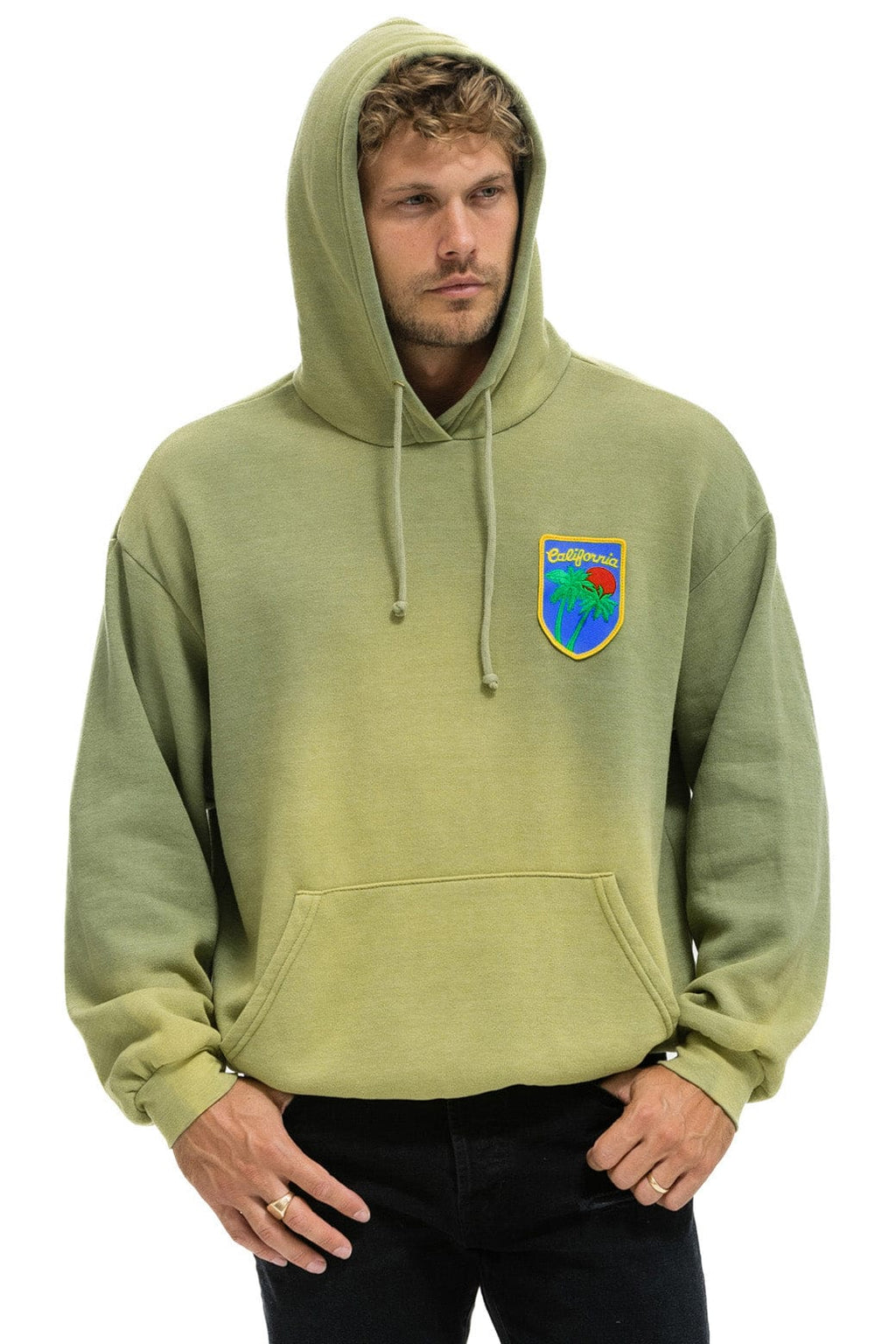 Classic CALIFORNIA PALM PATCH PULLOVER RELAXED HOODIE - FADED ARMY