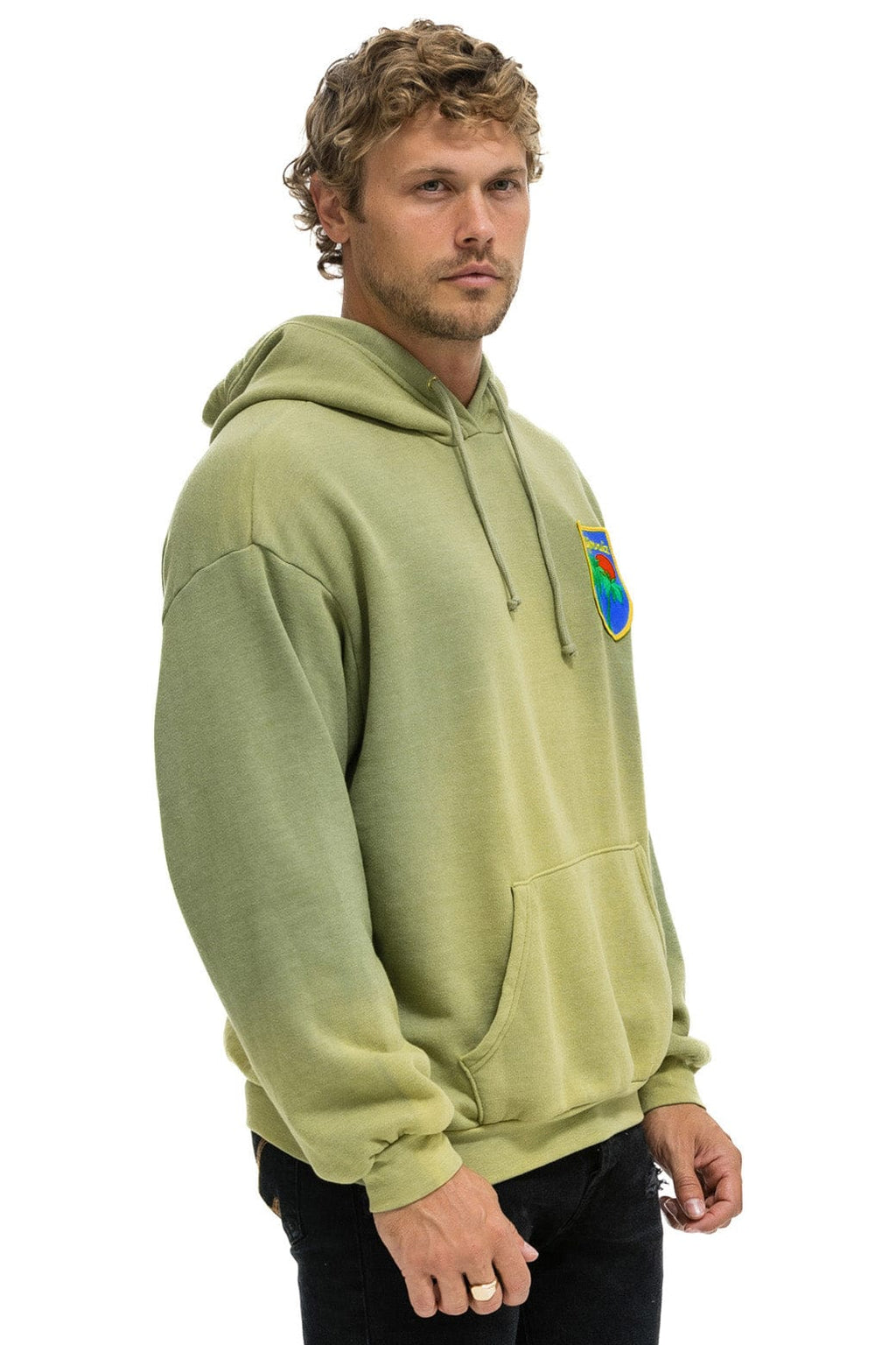 Classic CALIFORNIA PALM PATCH PULLOVER RELAXED HOODIE - FADED ARMY