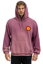 Classic BOLT BULLSEYE PATCH PULLOVER RELAXED HOODIE - FADED BERRY