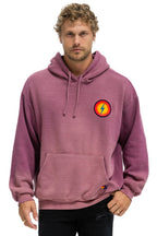 Classic BOLT BULLSEYE PATCH PULLOVER RELAXED HOODIE - FADED BERRY