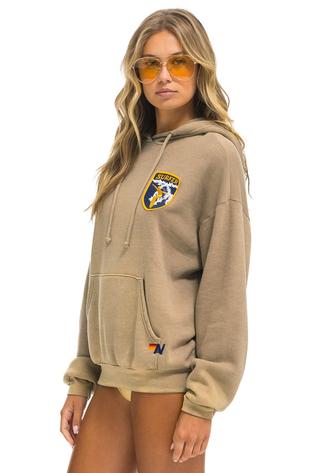Classic CALIFORNIA SURFER PATCH PULLOVER RELAXED HOODIE - FADED TAN