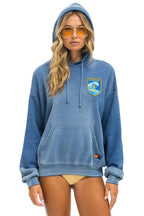 Classic SURFER WAVE PATCH PULLOVER RELAXED HOODIE - FADED WATER