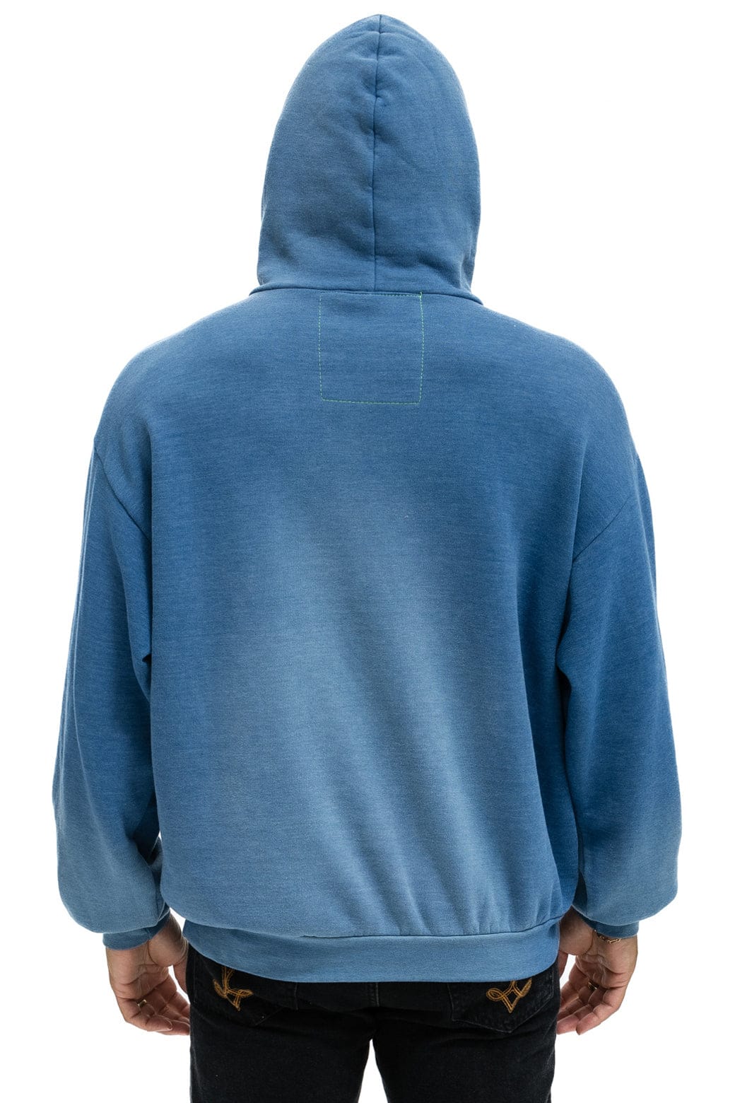 Classic SURFER WAVE PATCH PULLOVER RELAXED HOODIE - FADED WATER