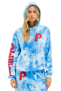 Classic PHILLIES HAND DYED RELAXED PULLOVER HOODIE - TIE DYE BLUE