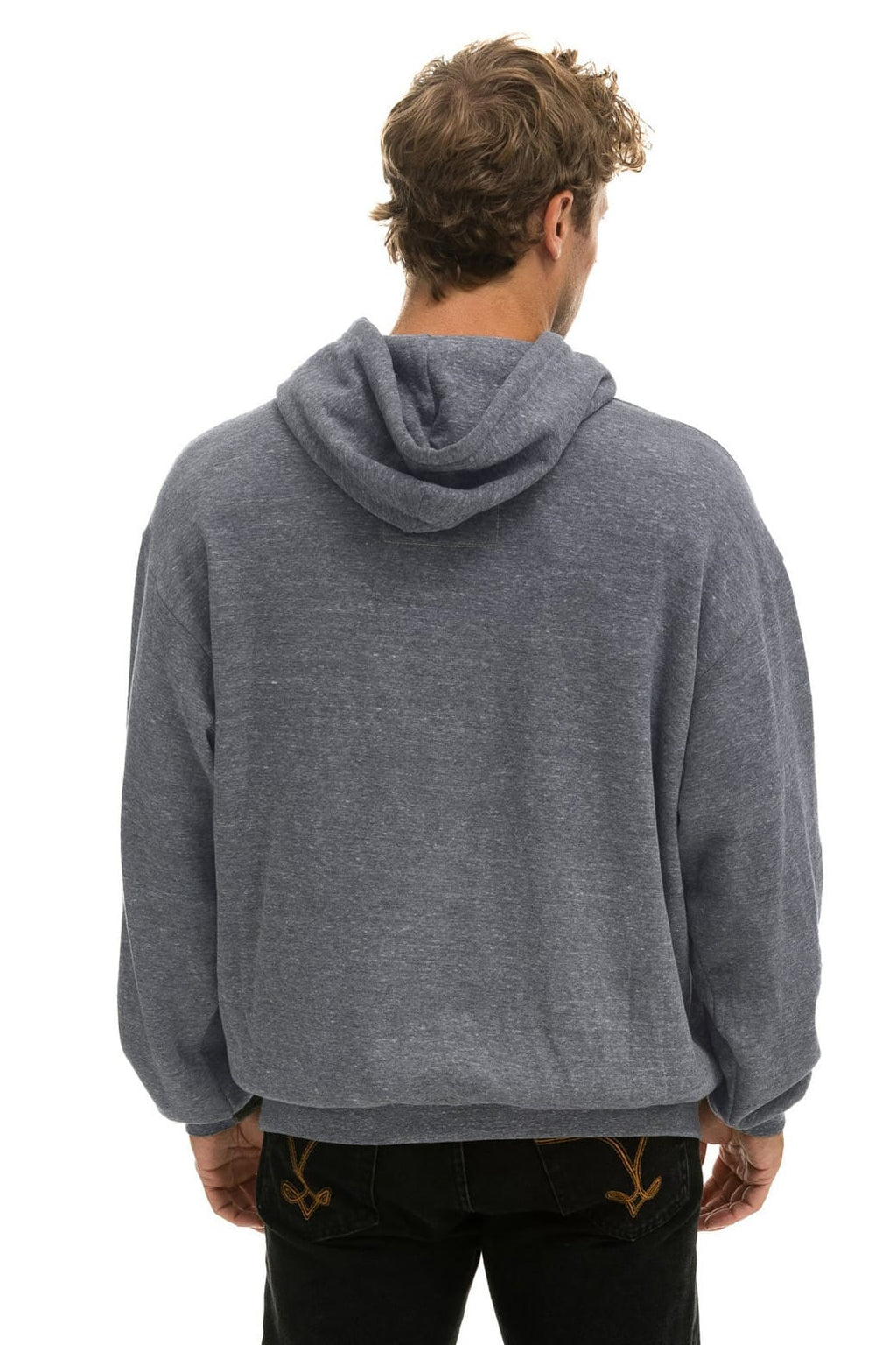 Classic 5 STRIPE RELAXED PULLOVER HOODIE - HEATHER GREY